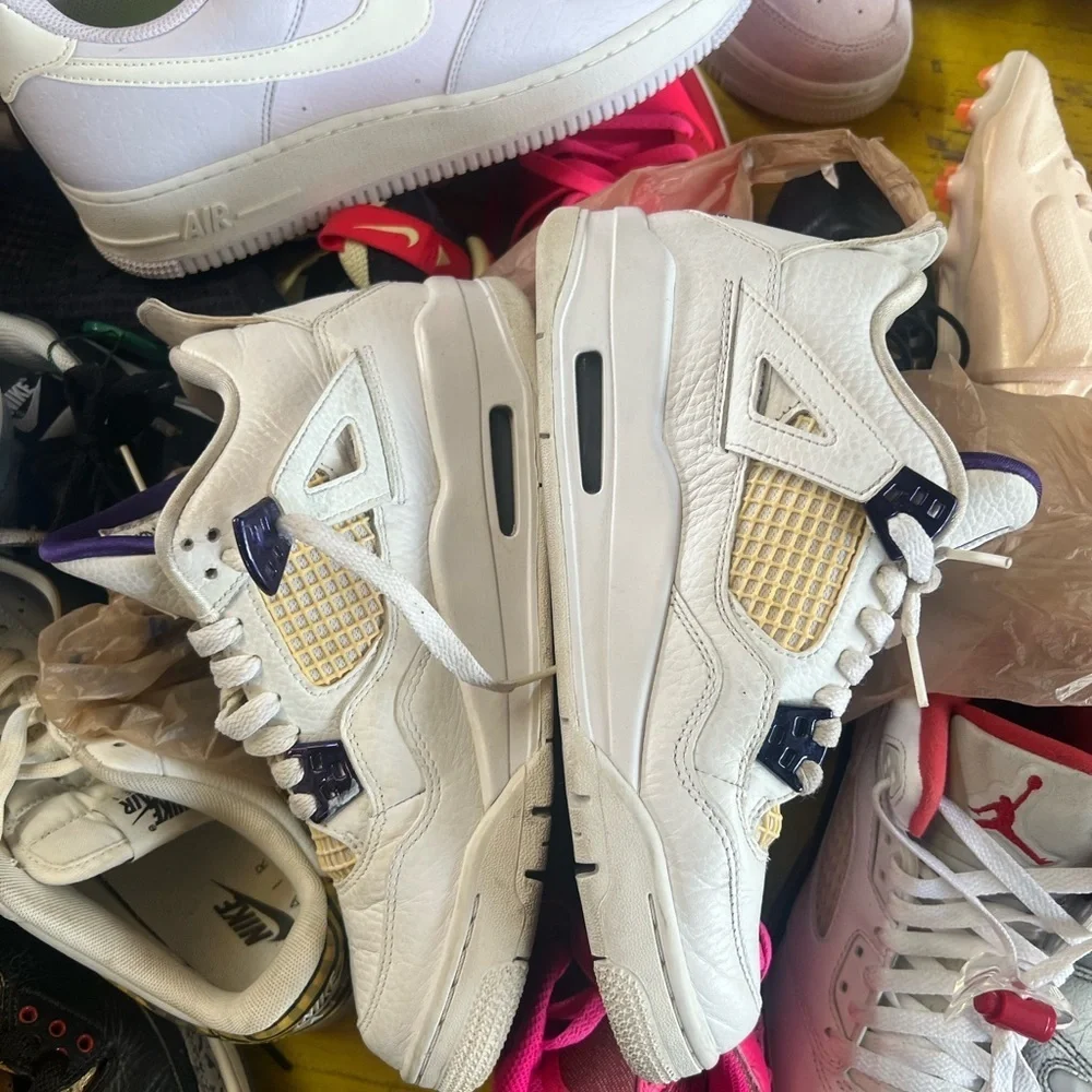 Jordan White and purple Retro Nike Air Jordan 4 preowned $150 obo